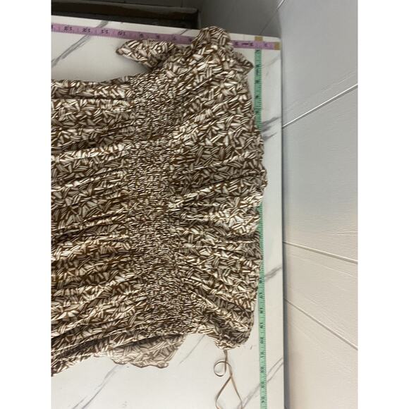 Old Navy Women’s Off The Shoulder Maxi Dress Size XXL Tall Brown Tropical Print - Picture 9 of 9